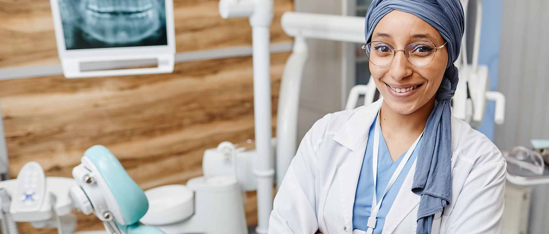 Dentist smiling