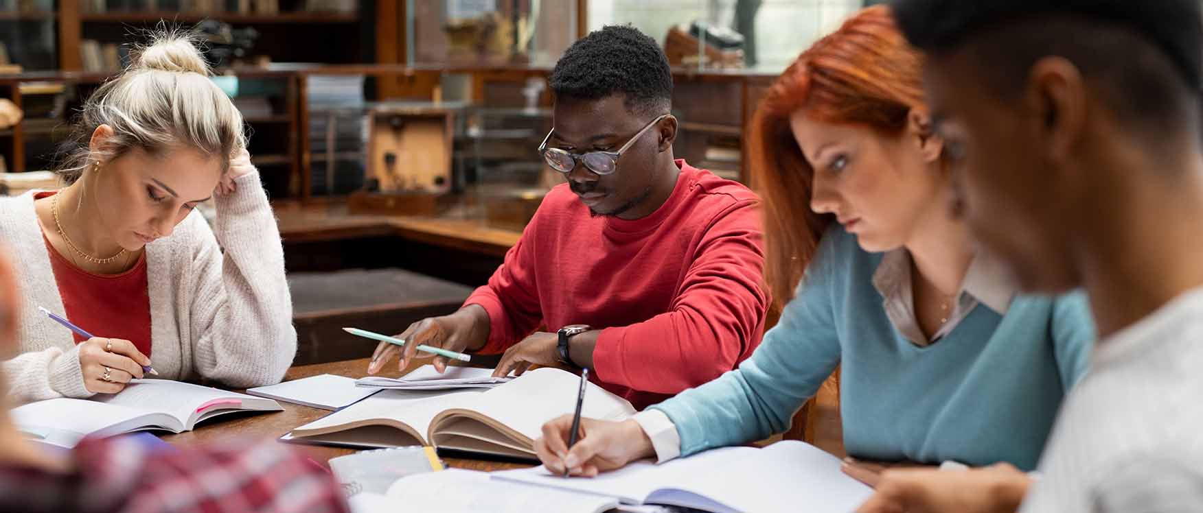 students studying