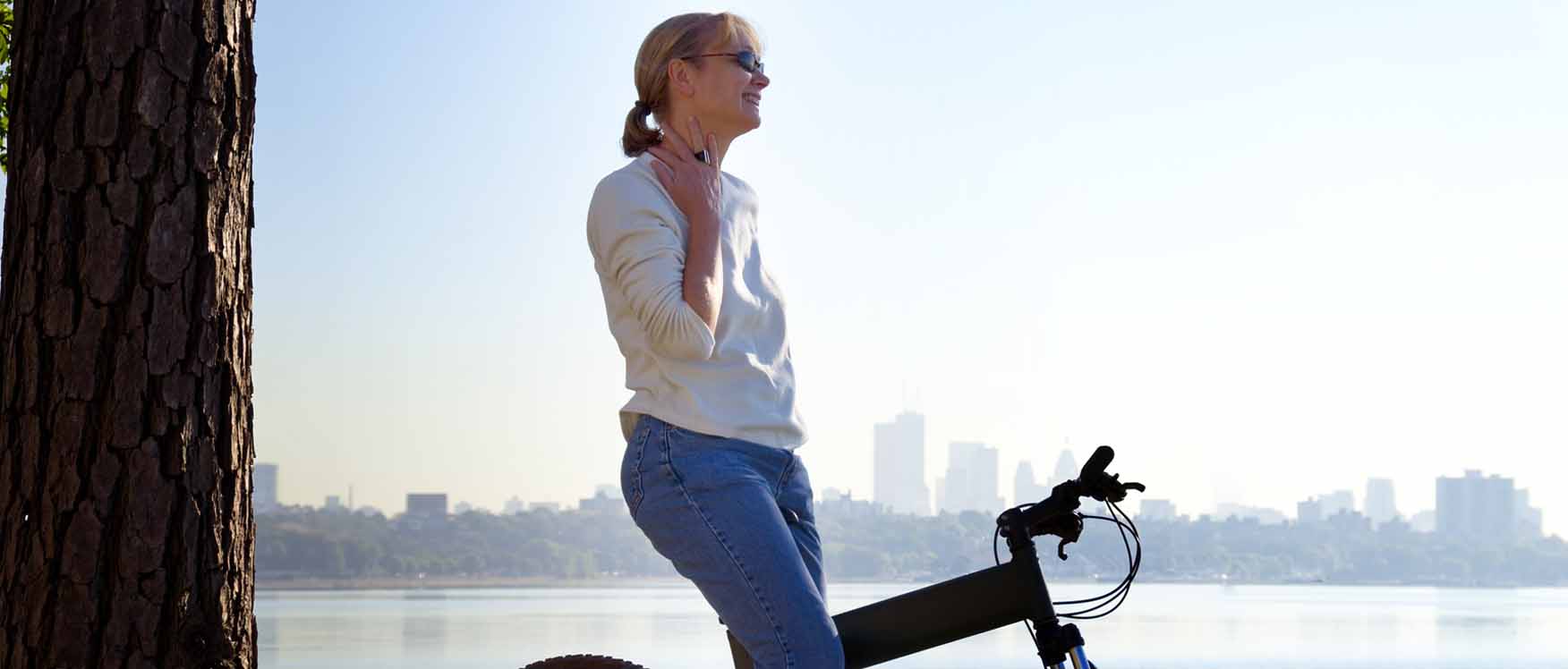 woman on a bike