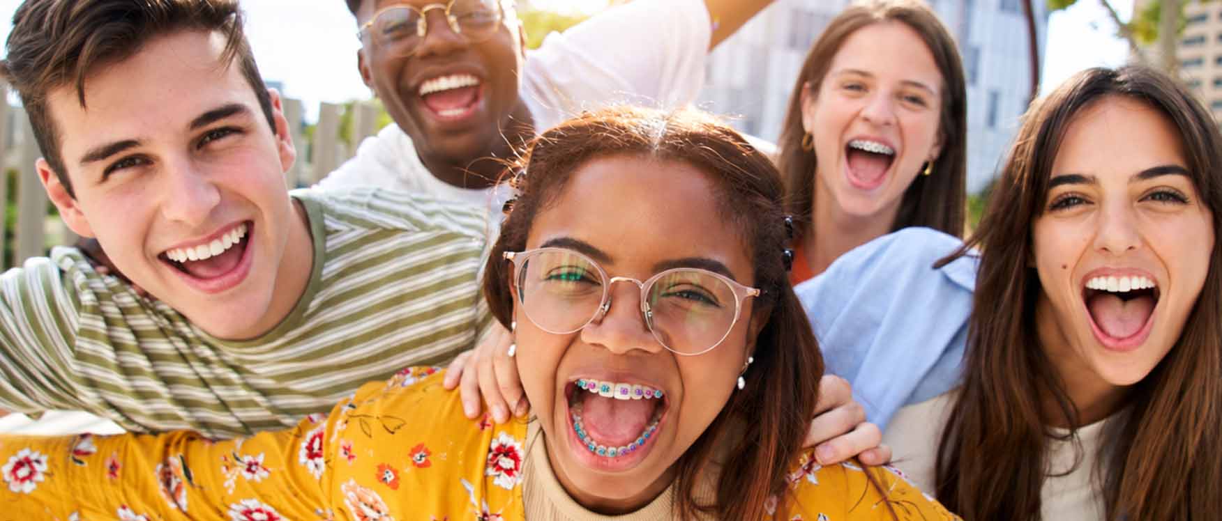 Teens smiling