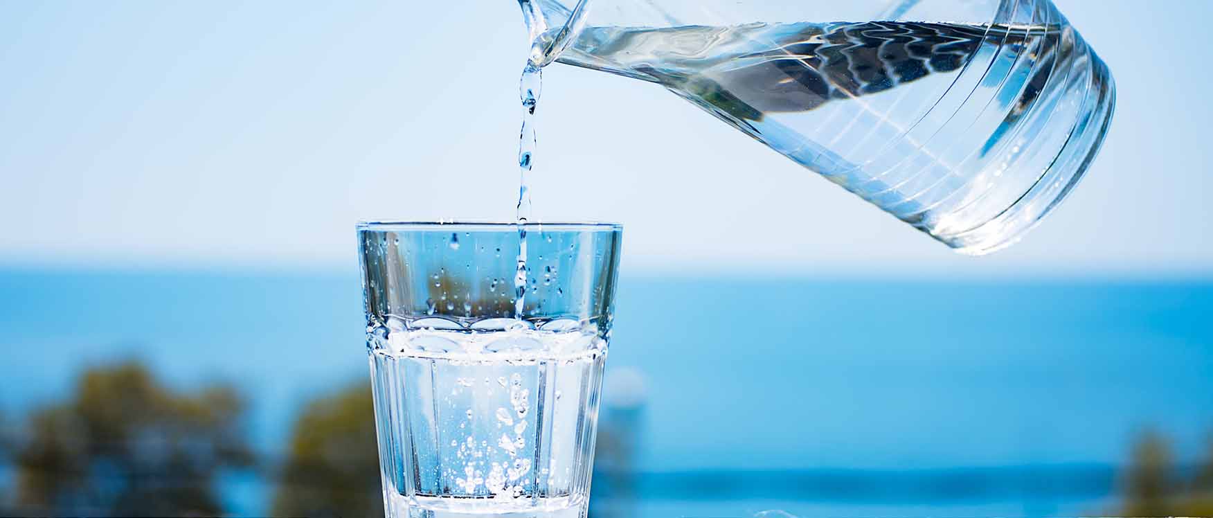 water pouring into glass